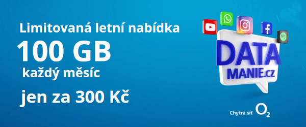 Zskejte od O2 pedplacenou SIM kartu Datamanie se 100 GB dat na msc za 300 K v limitovan nabdce